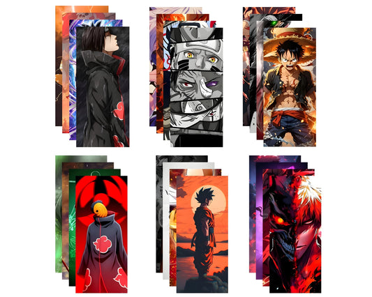 Posters Inc Demon Slayer, Naruto, Death Note, One Piece Anime Posters for Wall, Aesthetic Home Decor Items for Living Room, Birthday Gifts for Men, 300 GSM HD Quality Print, 8x2.5 inch Size Pack of 40