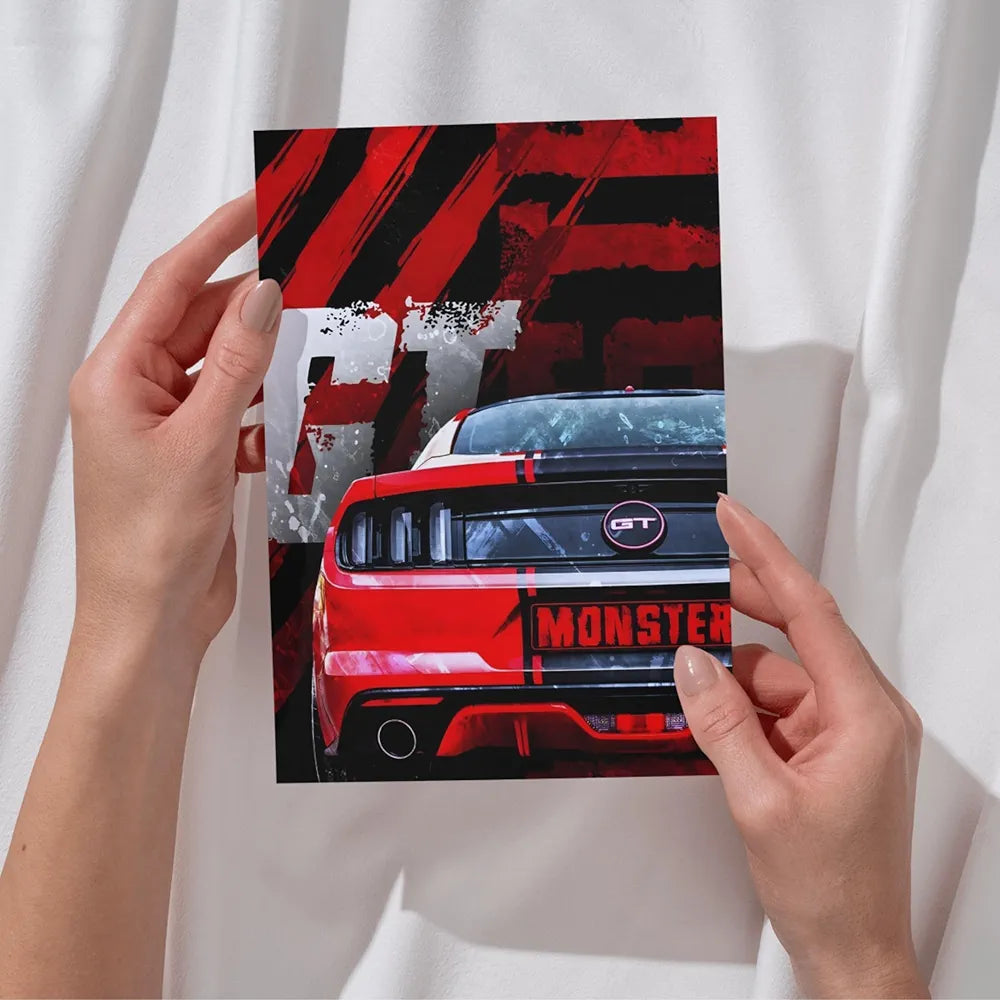 Posters Inc A4 Super Cars Poster Pack of 6 - Room Decor Aesthetic Stuff, Wall Stickers For Home Decoration of Living Room, Bedroom & Office For Motor Sport Enthusiasts - With Glue Dots