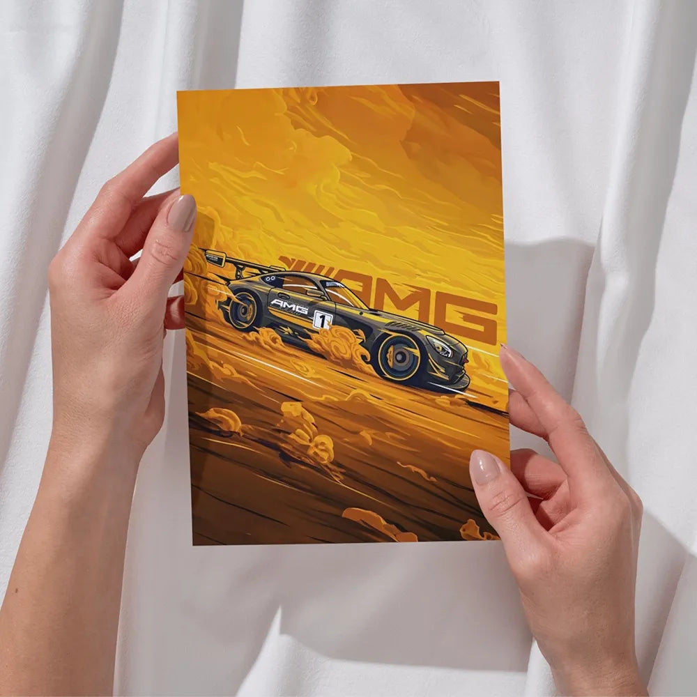 Posters Inc A4 Super Cars Poster Pack of 6 - Room Decor Aesthetic Stuff, Wall Stickers For Home Decoration of Living Room, Bedroom & Office For Motor Sport Enthusiasts - With Glue Dots