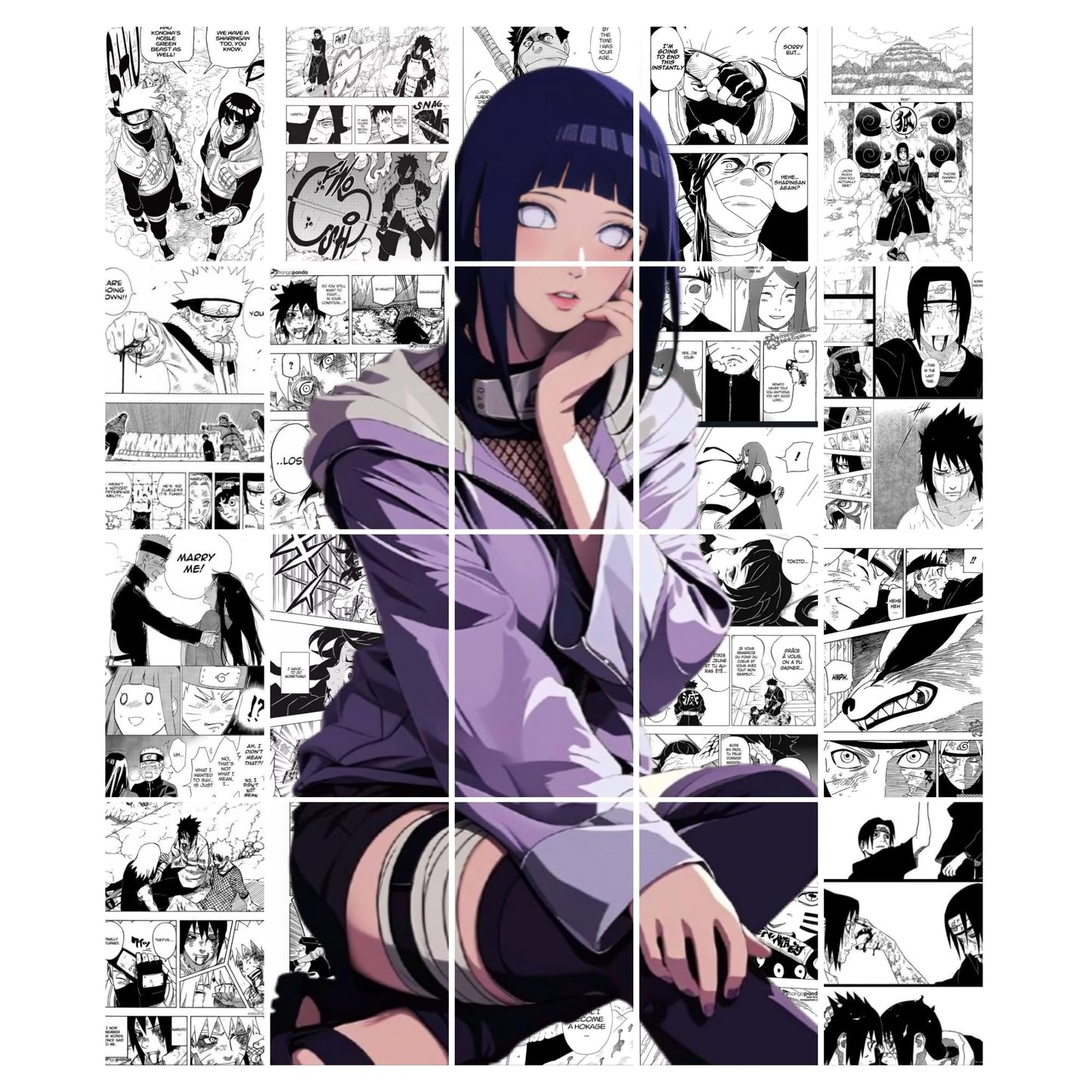 Posters Inc Anime Hinata Collage Kit for Wall, Aesthetic Home Decor Items for Living Room, Birthday Gifts for Men 300 GSM HD Quality Print A5 Size Posters Set of 20 with Glue Dots