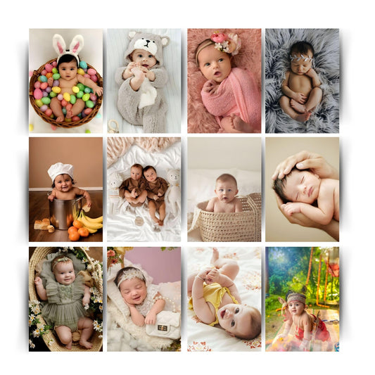 Posters Inc Pack Of 12 Baby Posters,Wall Decoration Items For Living Room And Kitchen, Cute Baby Posters For Home Decor, Gifts For Pregnant Women And Best Friend, 8x12 Inches Size, 300 GSM Paper