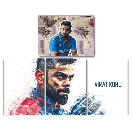 Posters Inc Virat Kohli Cricket Wall Poster Pack Of 4 A4 Size 300 Gsm Matte Paper Posters With Glue Dots Included For Room Decoration Premium Matte Finish Bedroom Office Wall Decor