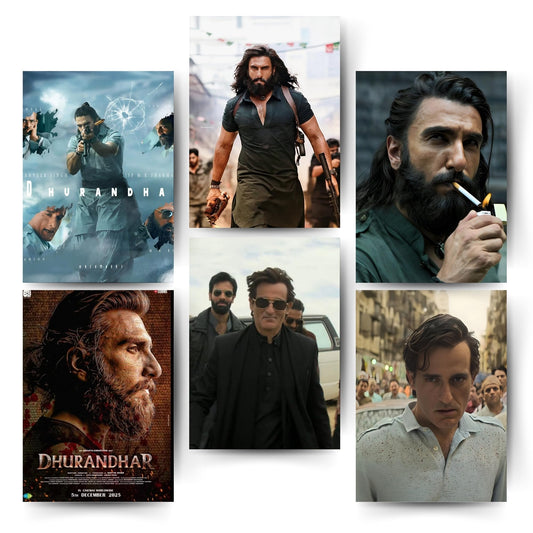 Posters Inc Dhurandhar Movie Posters For Room 300 Gsm Matte Paper A4 Size Pack Of 6 Posters Wall Decoration Poster For Wall Decoration Poster Aesthetic Glue Dots Included
