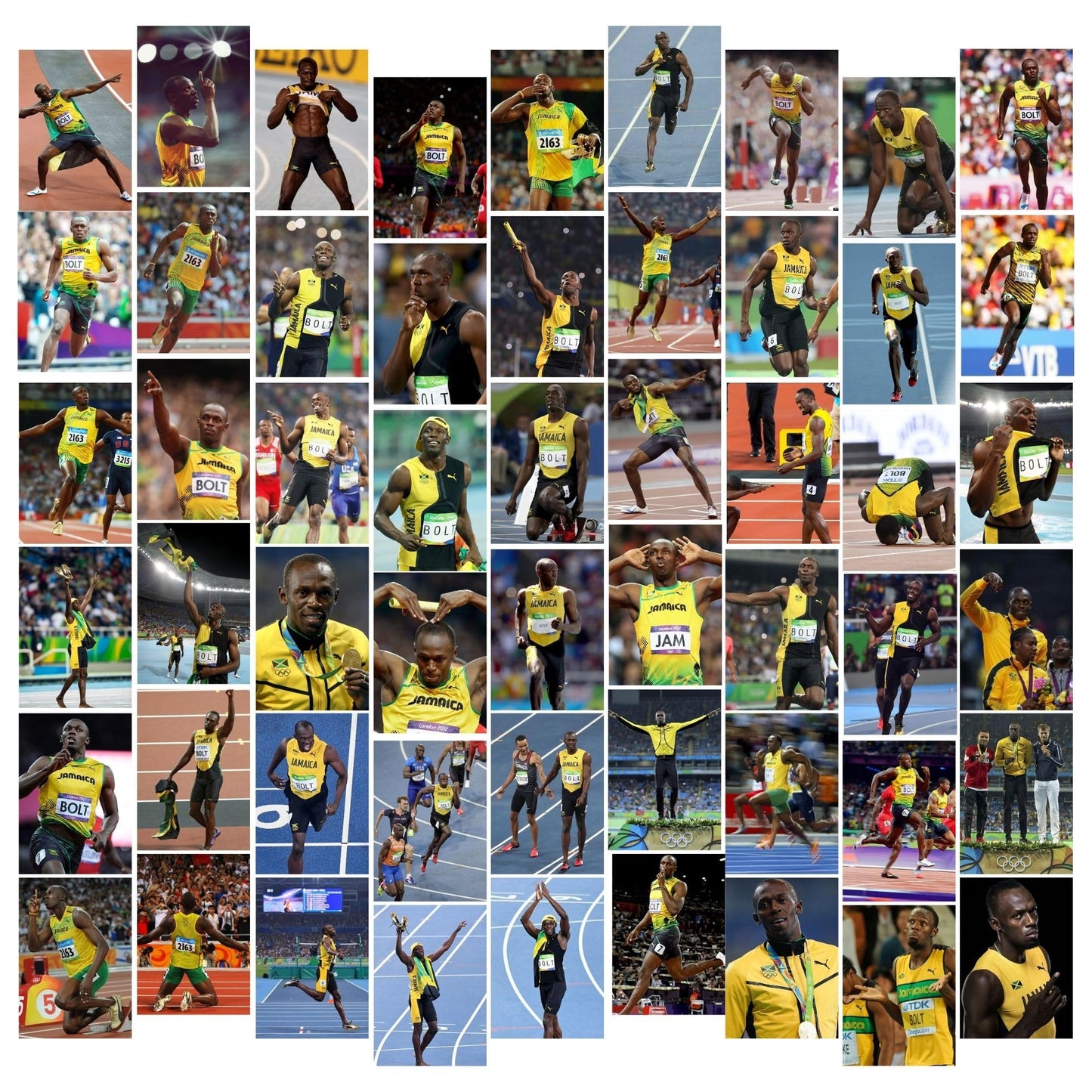 Posters Inc A6 Size Pack Of 54 Usain Bolt Wall Posters For Gym Room Decor Includes Glue Dots Featuring Running Champion Artwork Motivational Athletic Design Fitness Inspiration Decoration Se