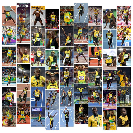 Posters Inc A6 Size Pack Of 54 Usain Bolt Wall Posters For Gym Room Decor Includes Glue Dots Featuring Running Champion Artwork Motivational Athletic Design Fitness Inspiration Decoration Se