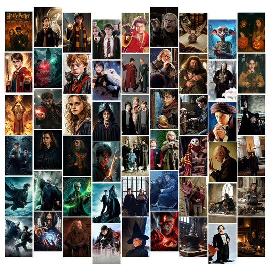 Posters Inc A6 Size Pack Of 54 Harry Potter Wall Posters For Bedroom Decor Includes Glue Dots Featuring Magical Academy Artwork Enchanted Library Scenes Wizard Theme And Fantasy Room Aesthetic