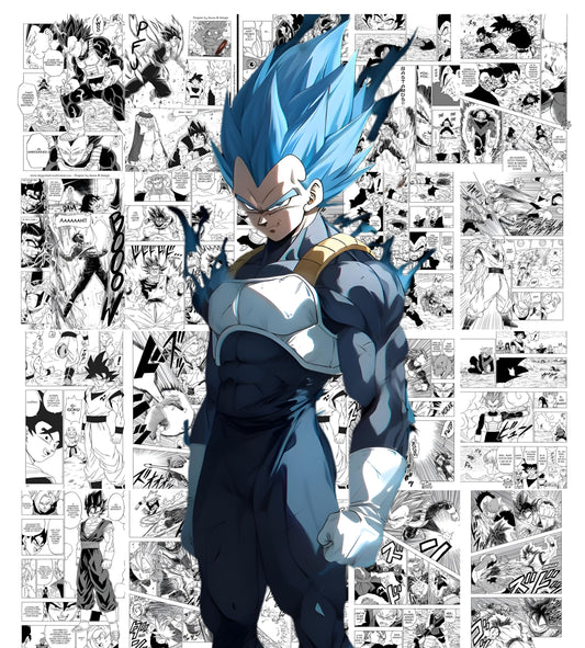 Posters Inc Dragon Ball Z Manga Panel Collage Art Kit, Anime Merchandise Wall Decoration Items for Living Room, Home Decor Birthday Gifts for Men, 300 GSM Print, A5 Size Paper with Sticker Set of 20