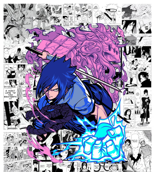 Posters Inc Naruto Posters Manga Panel Collage Art Kit, Anime Merchandise Wall Decoration Items for Living Room, Home Decor Birthday Gifts for Men, 300 GSM Print, A4 Size Paper with Sticker Set of 20