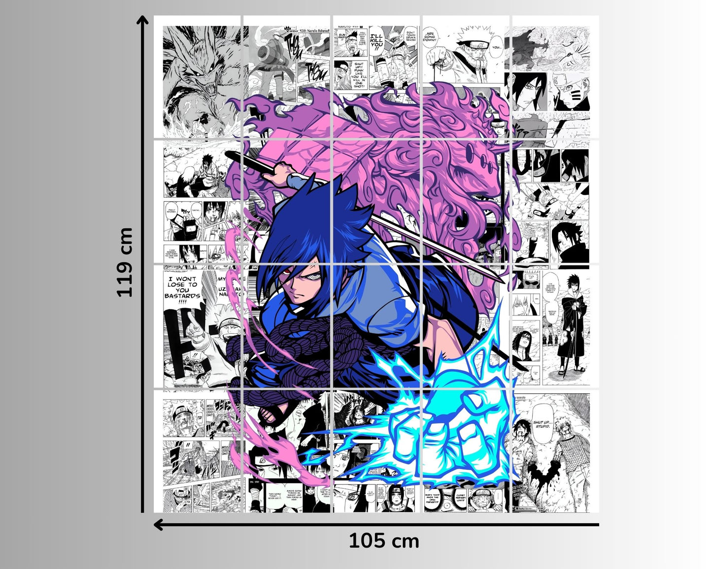 Posters Inc Naruto Posters Manga Panel Collage Art Kit, Anime Merchandise Wall Decoration Items for Living Room, Home Decor Birthday Gifts for Men, 300 GSM Print, A4 Size Paper with Sticker Set of 20