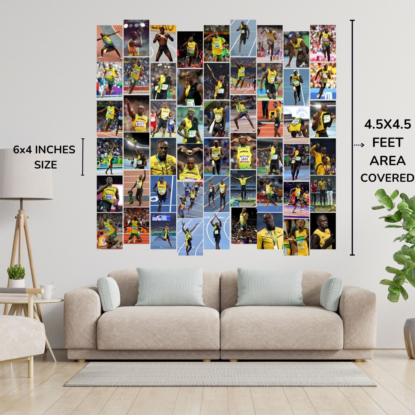 Posters Inc A6 Size Pack Of 54 Usain Bolt Wall Posters For Gym Room Decor Includes Glue Dots Featuring Running Champion Artwork Motivational Athletic Design Fitness Inspiration Decoration Se